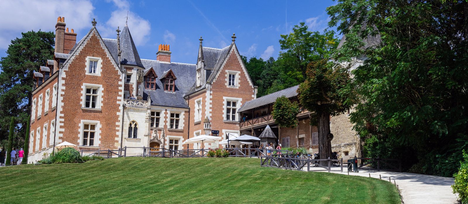 Elegant view of Château du Clos Lucé, Leonardo da Vinci's residence, in Amboise, France.