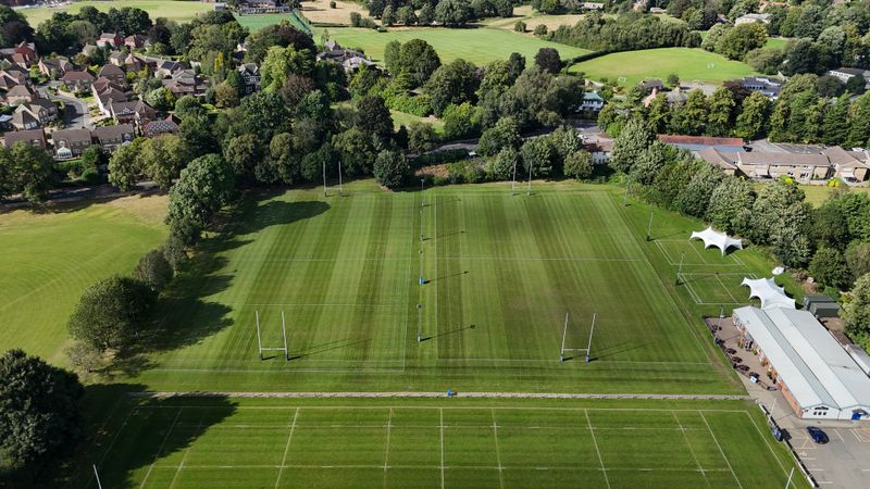 Aerial view of a club sports field