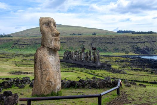 Ahu Tongariki sunrise (15 moai) — Easter Island