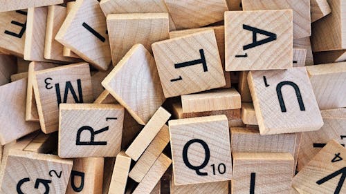 Free Brown Wooden Scrabble Lot Stock Photo