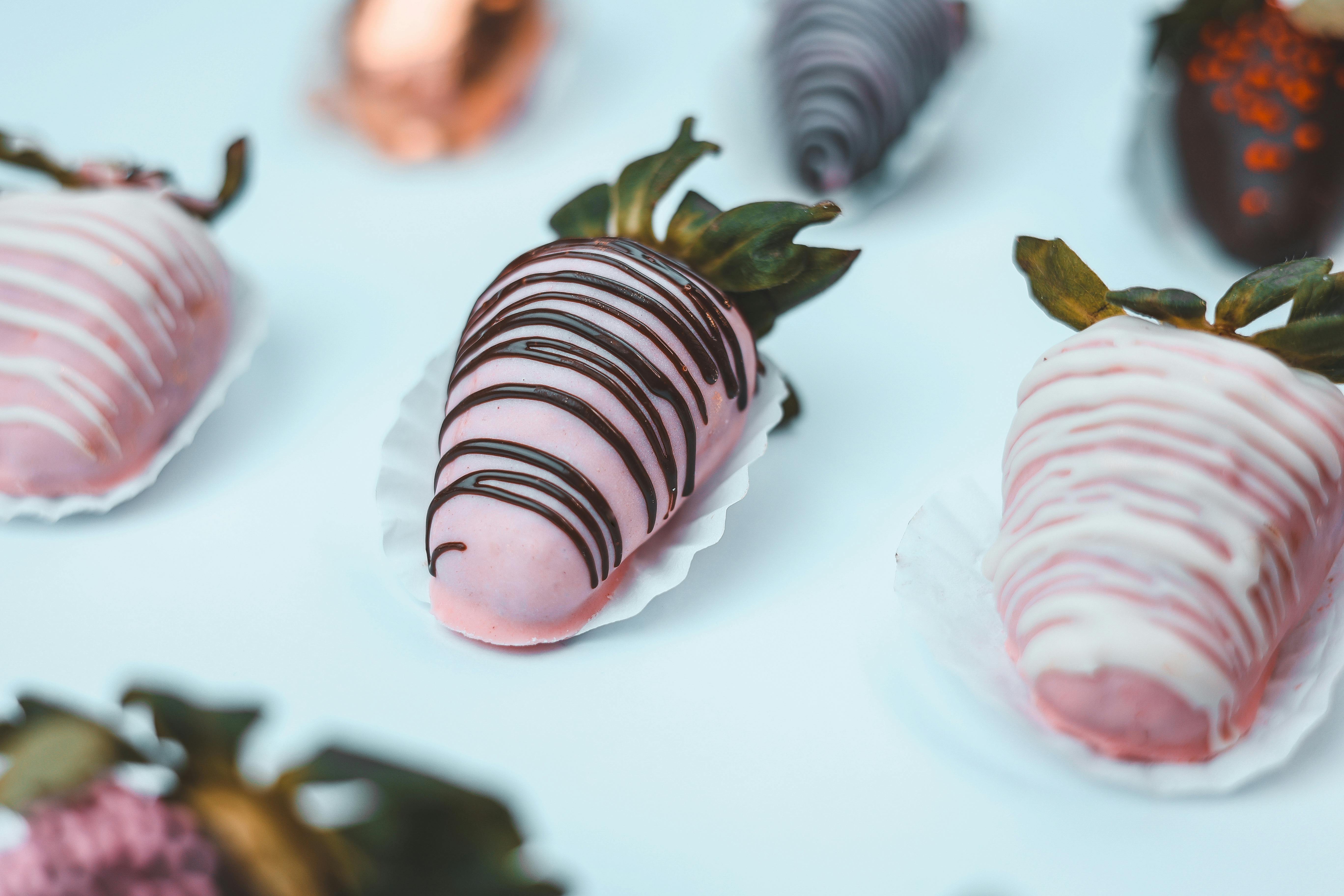 Designer chocolate-covered strawberries