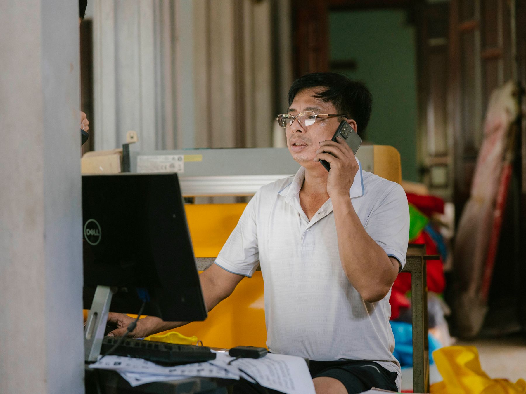 Guilden Morden — office relocation team moving desks and equipment