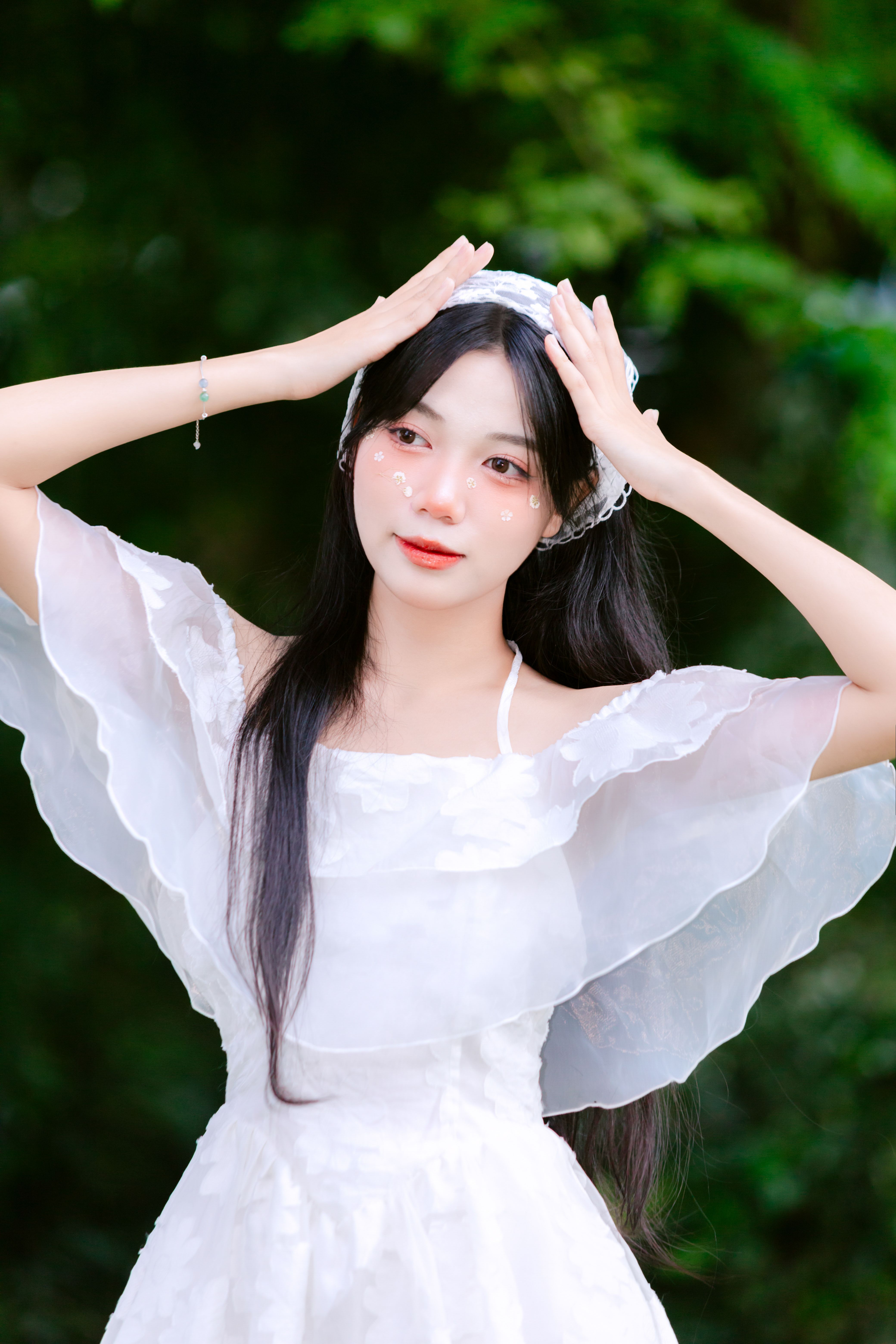A woman in white dress with long hair · Free Stock Photo