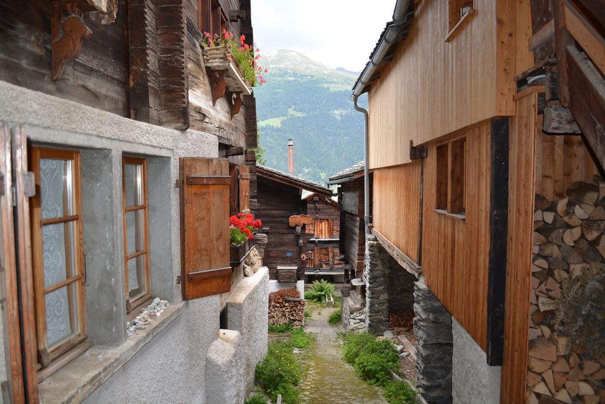 Charming alpine village street