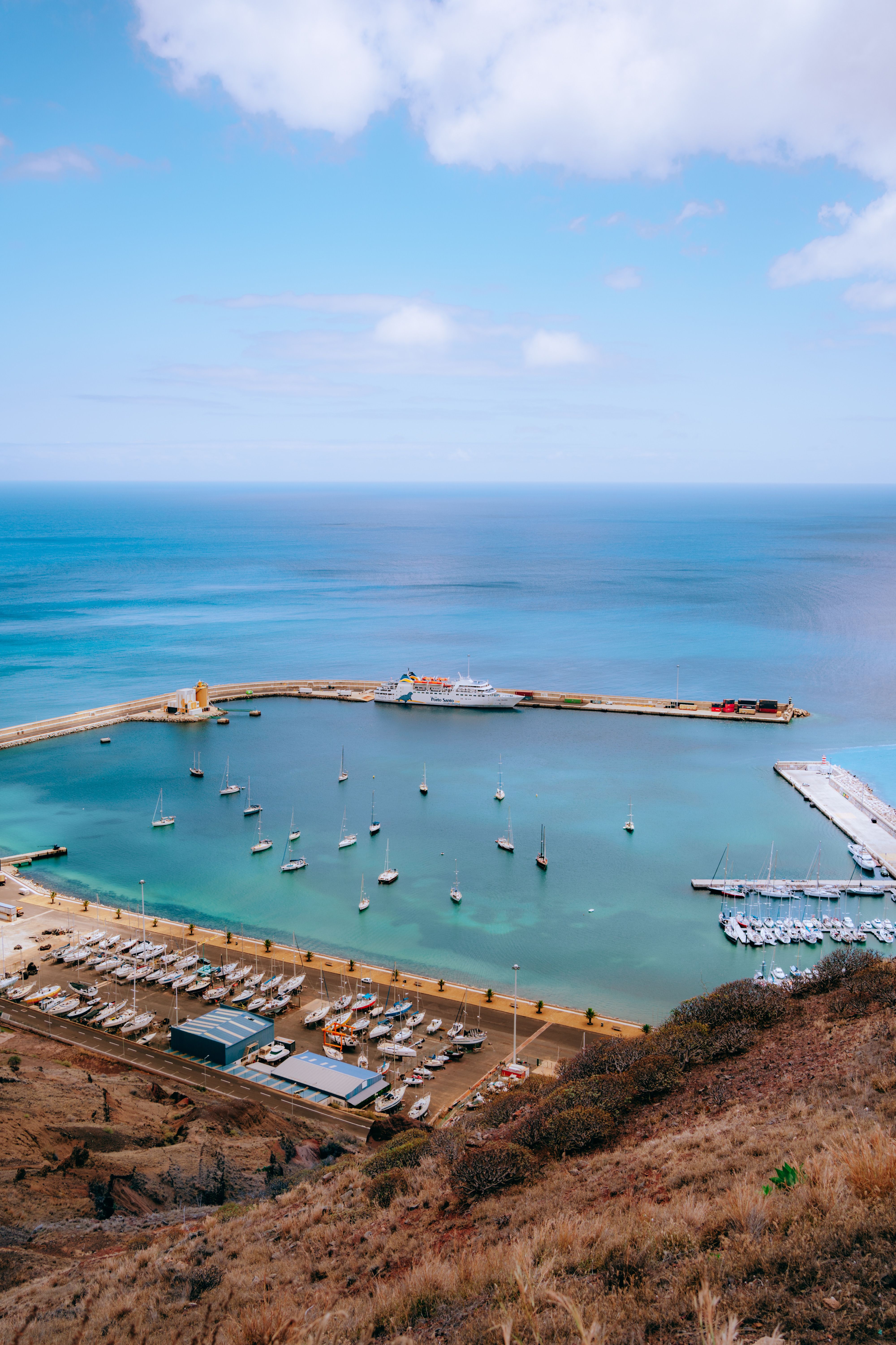 A view of a harbor with boats docked in it · Free Stock Photo