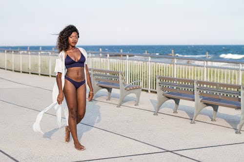 Free Woman Wearing Purple Bikini Stock Photo