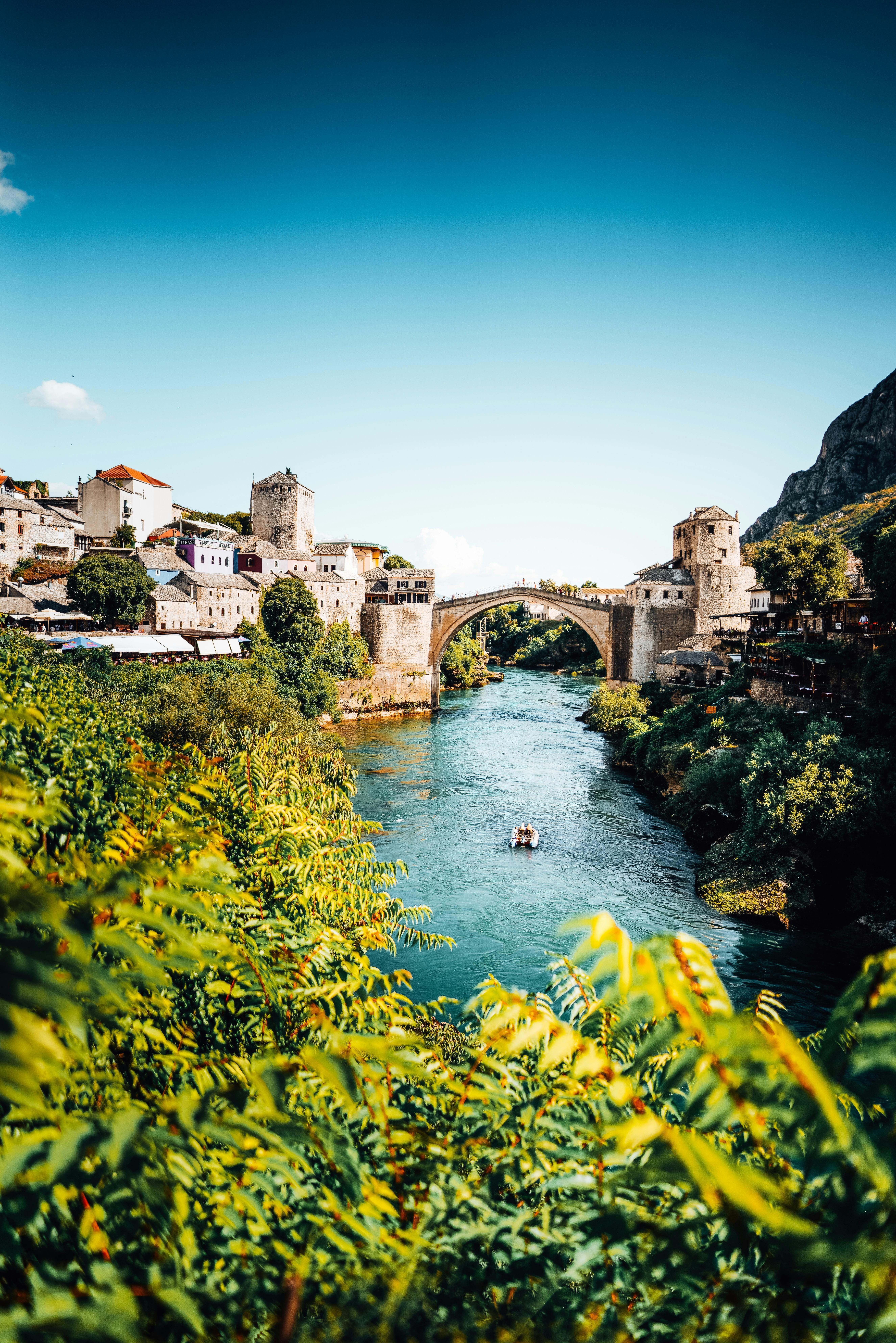 Neretva River View from Stari Most in Mostar · Free Stock Photo