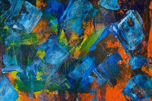 Peinture Abstraite Bleue Et Brune