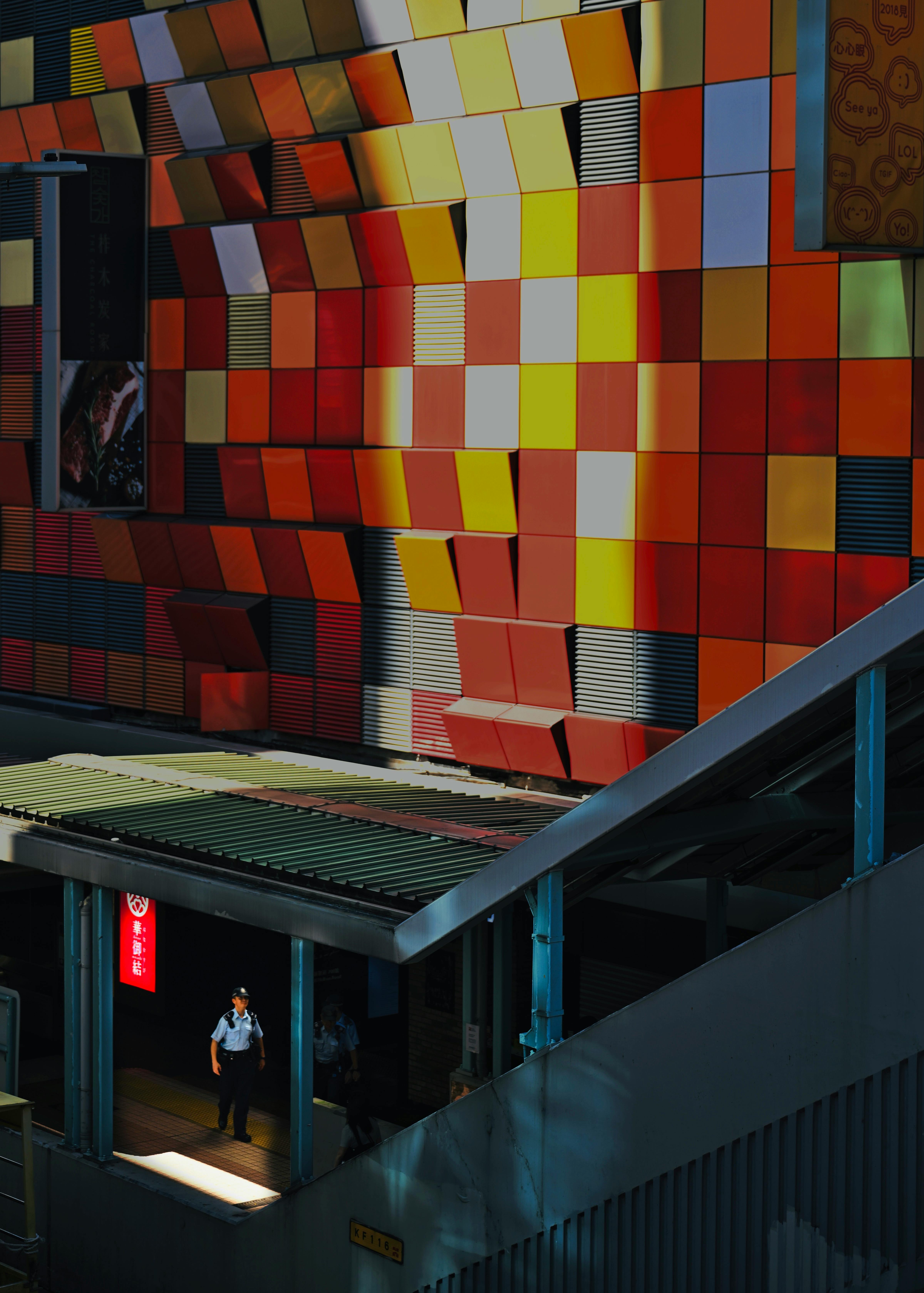 a building with a large colorful wall