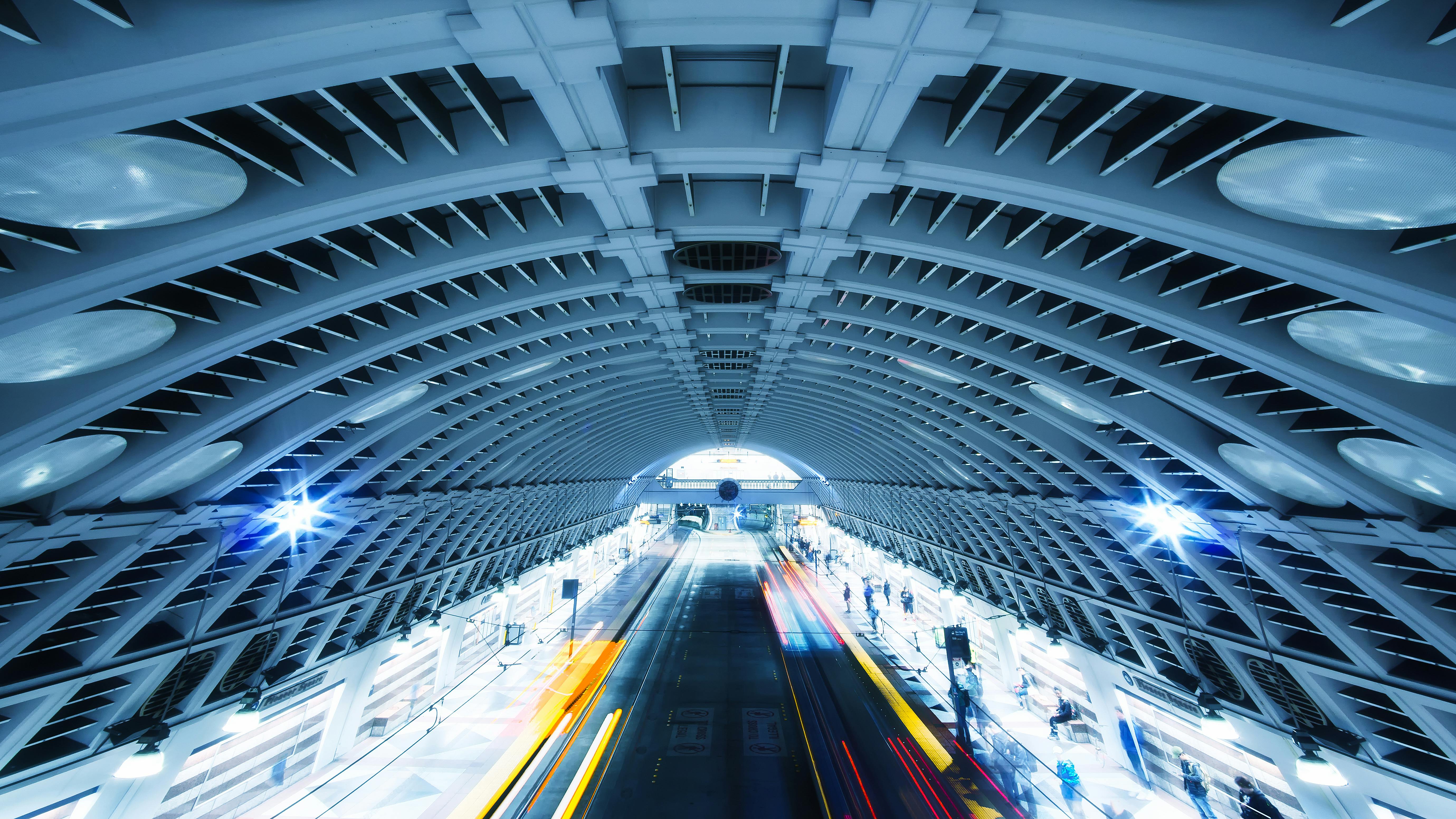 time lapse photo of station