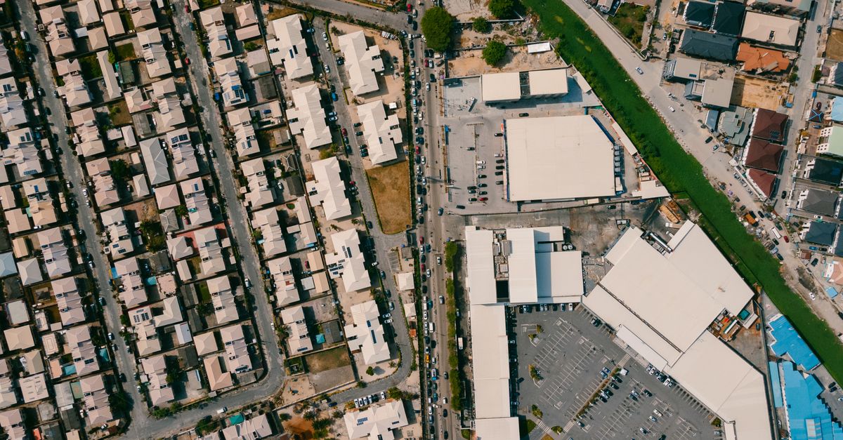 Aerial perspective showcasing modern urban architecture in Lagos, Nigeria.