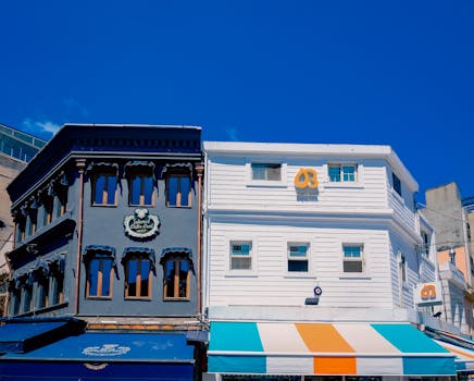 Charming blend of historic and modern architecture in Istanbul's Kadıköy district.