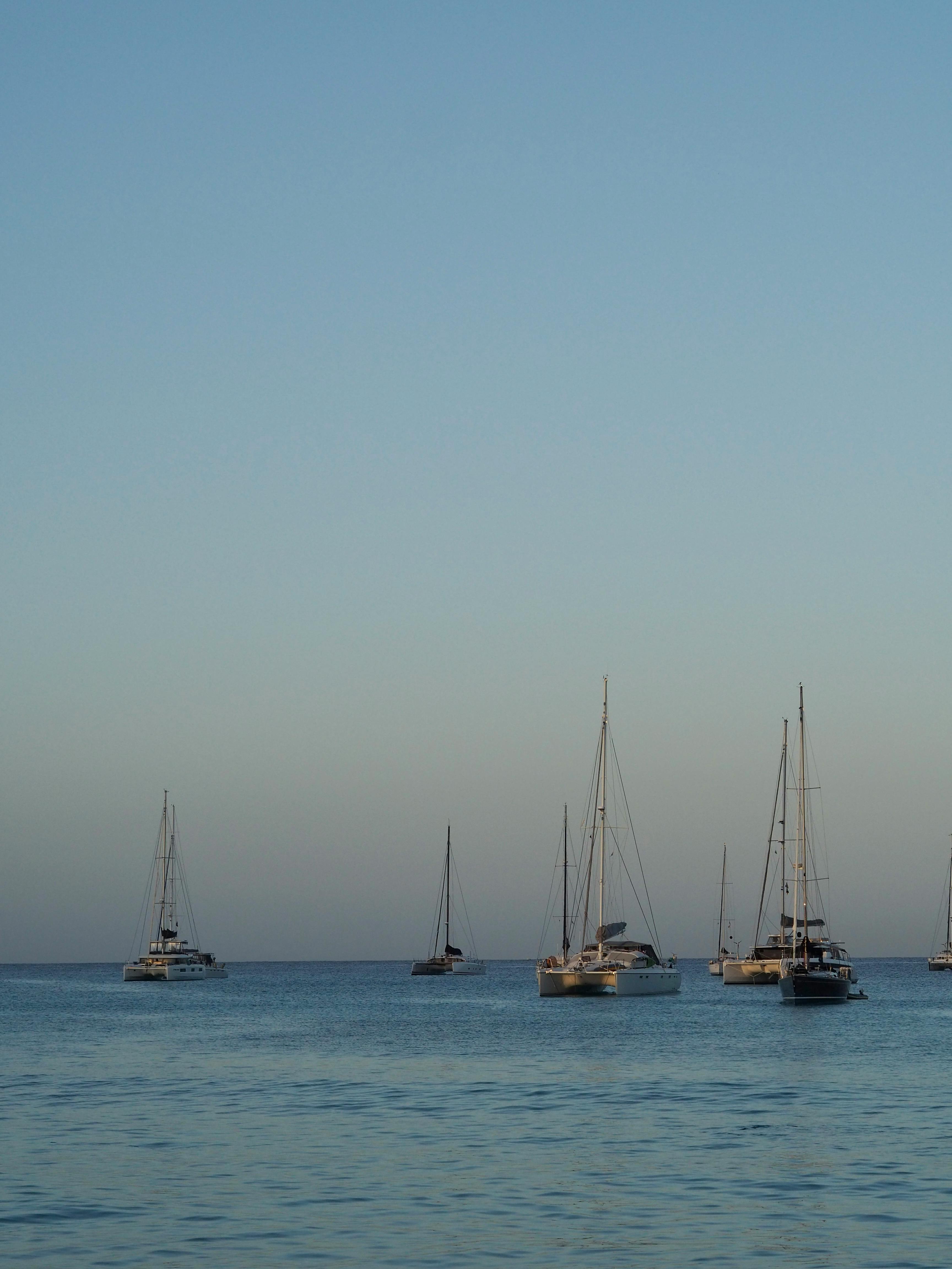 sail boats at sunrise