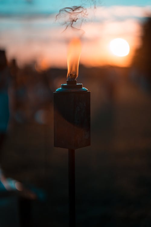 Základová fotografie zdarma na téma lampion, modrá obloha, nádherný západ slunce