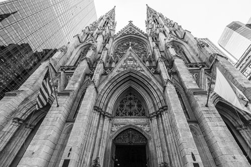 Free A stunning view of St. Patrick's Cathedral showcasing its Gothic Revival style in an urban setting. Stock Photo