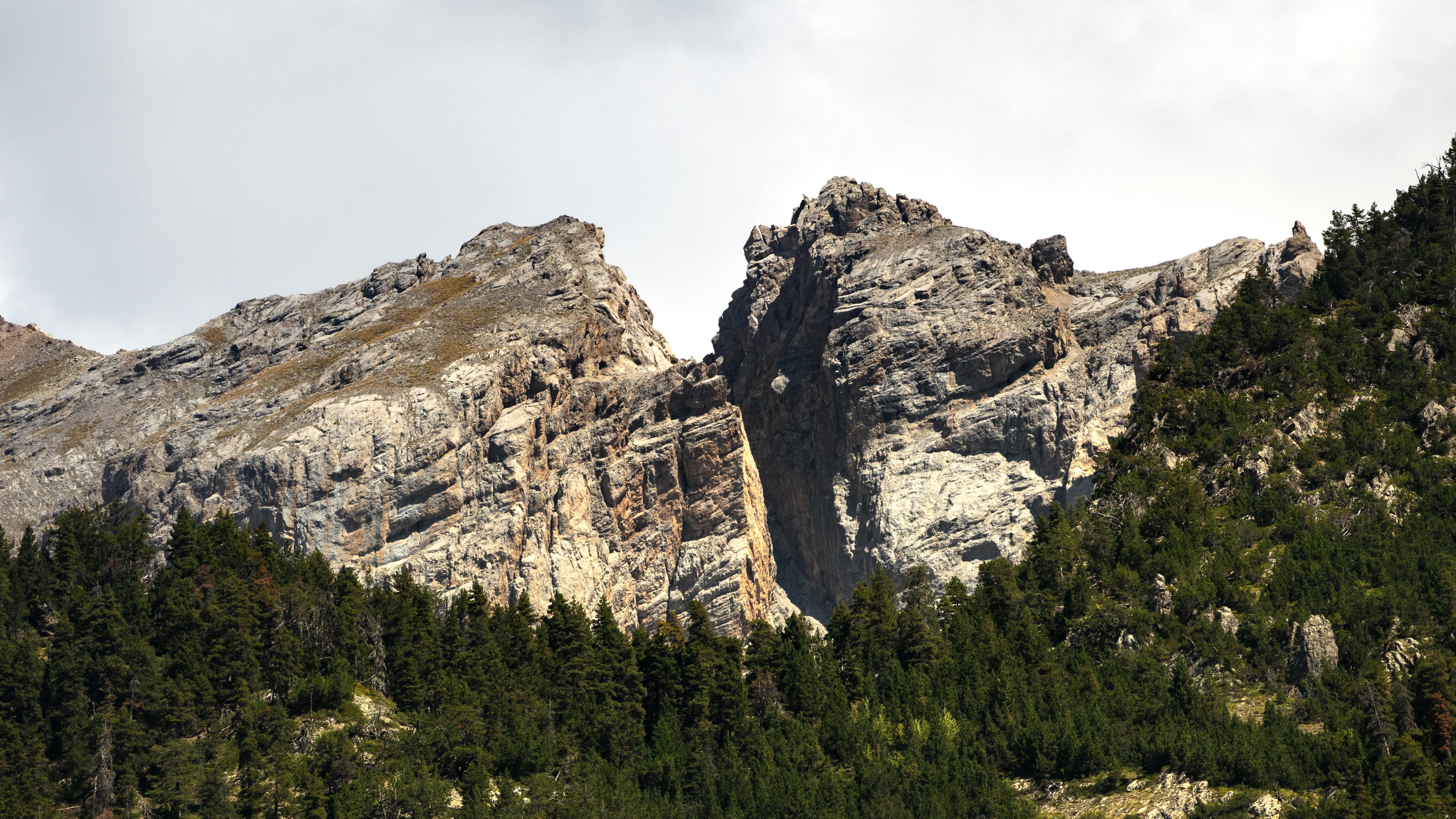 a mountain with a large rock formation