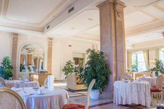Free stock photo of restaurant, hotel, architecture, tables