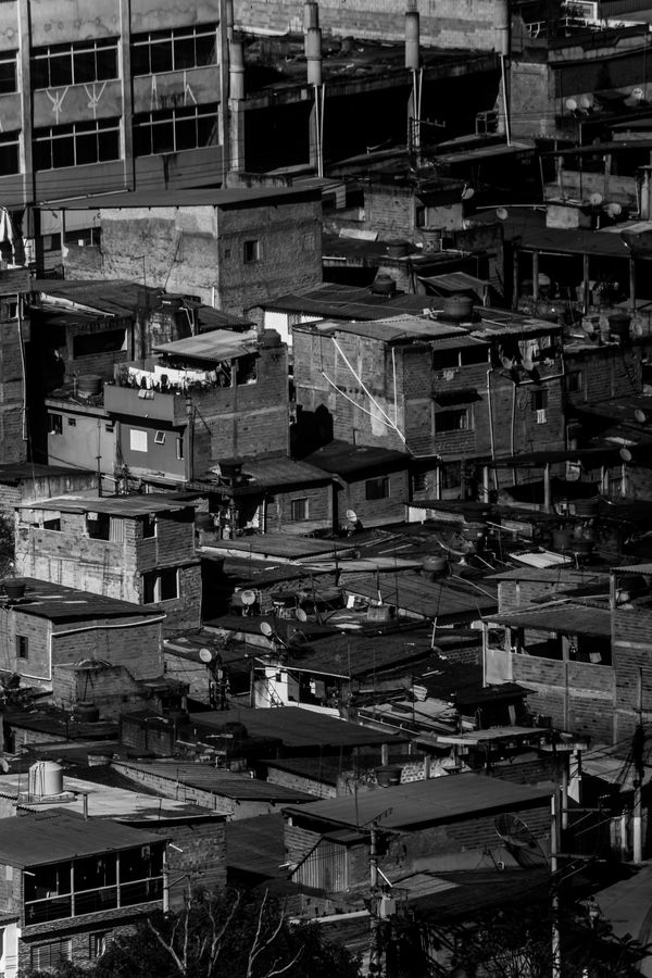Favela Rooftops Houses in Village in Black and White · Free Stock Photo