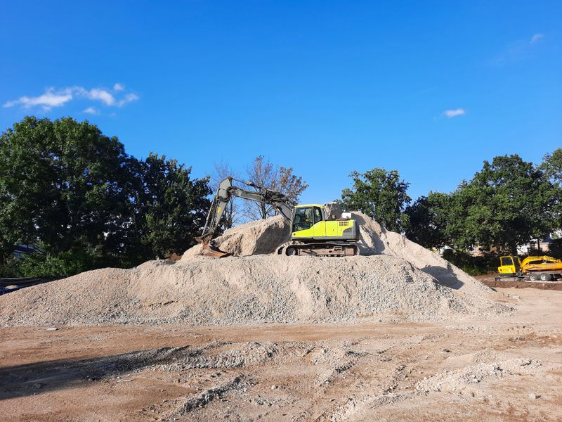 Soil stockpile at a construction site