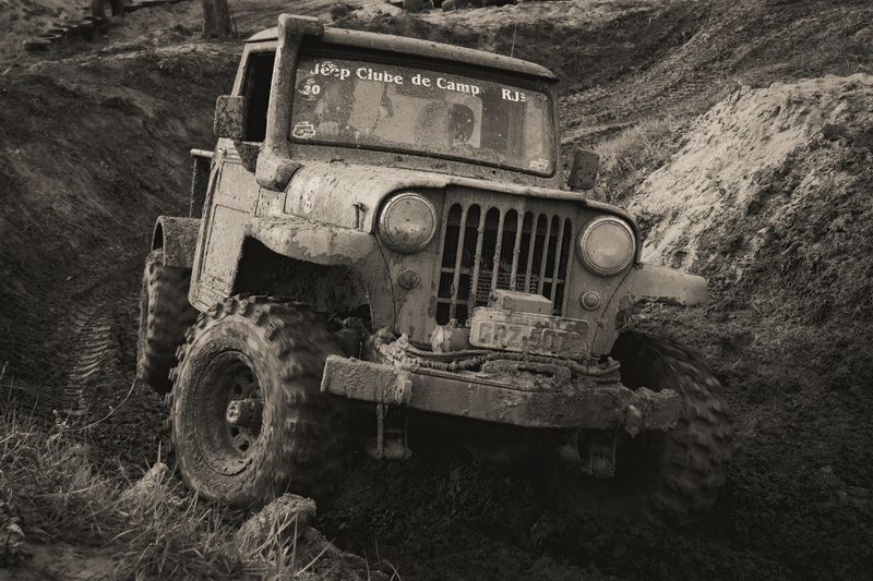 Jeep on a rough trail