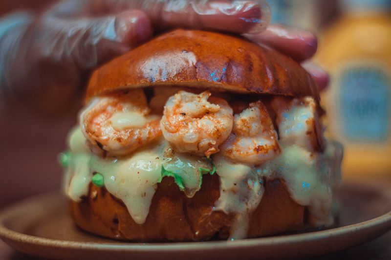 Salmon Cheese Steak with Big Shrimp from BEST IN TOWN PIZZA in Philadelphia