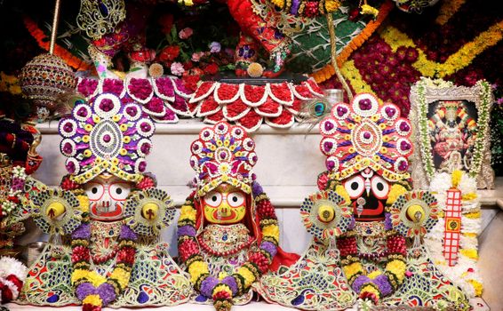 Exquisite display of spiritual art with vibrant traditional Indian festival decorations.