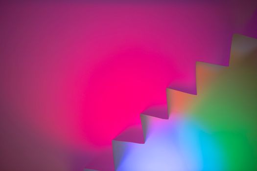 Vibrant abstract design featuring colorful gradients and staircase shapes, perfect for modern backgrounds.