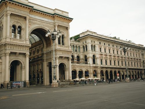 Free Historic Galleria Vittorio Emanuele II in Milan, showcasing stunning neoclassical architecture. Stock Photo