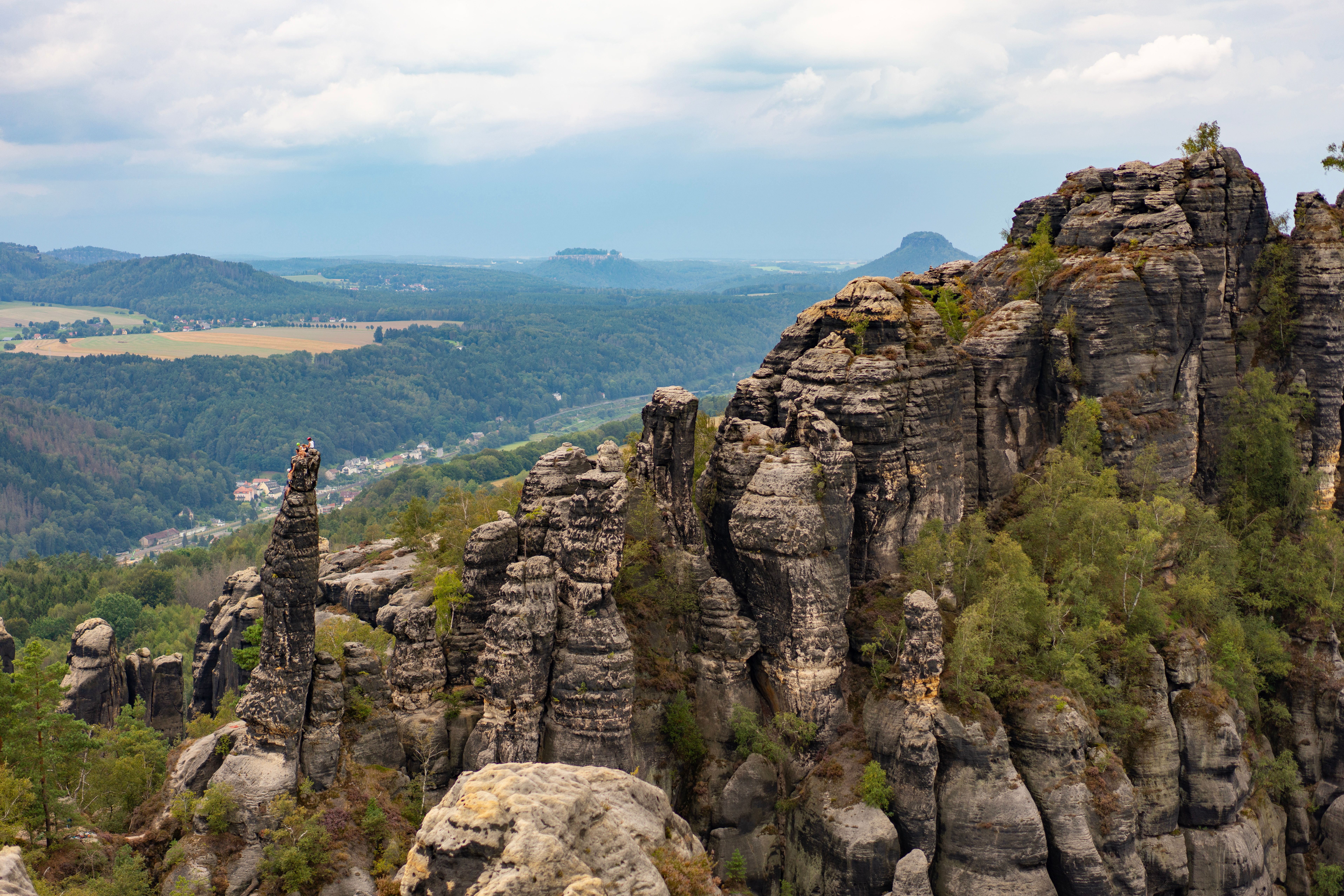 Saxon Switzerland National Park scenic landscape of sandstone formations and forest