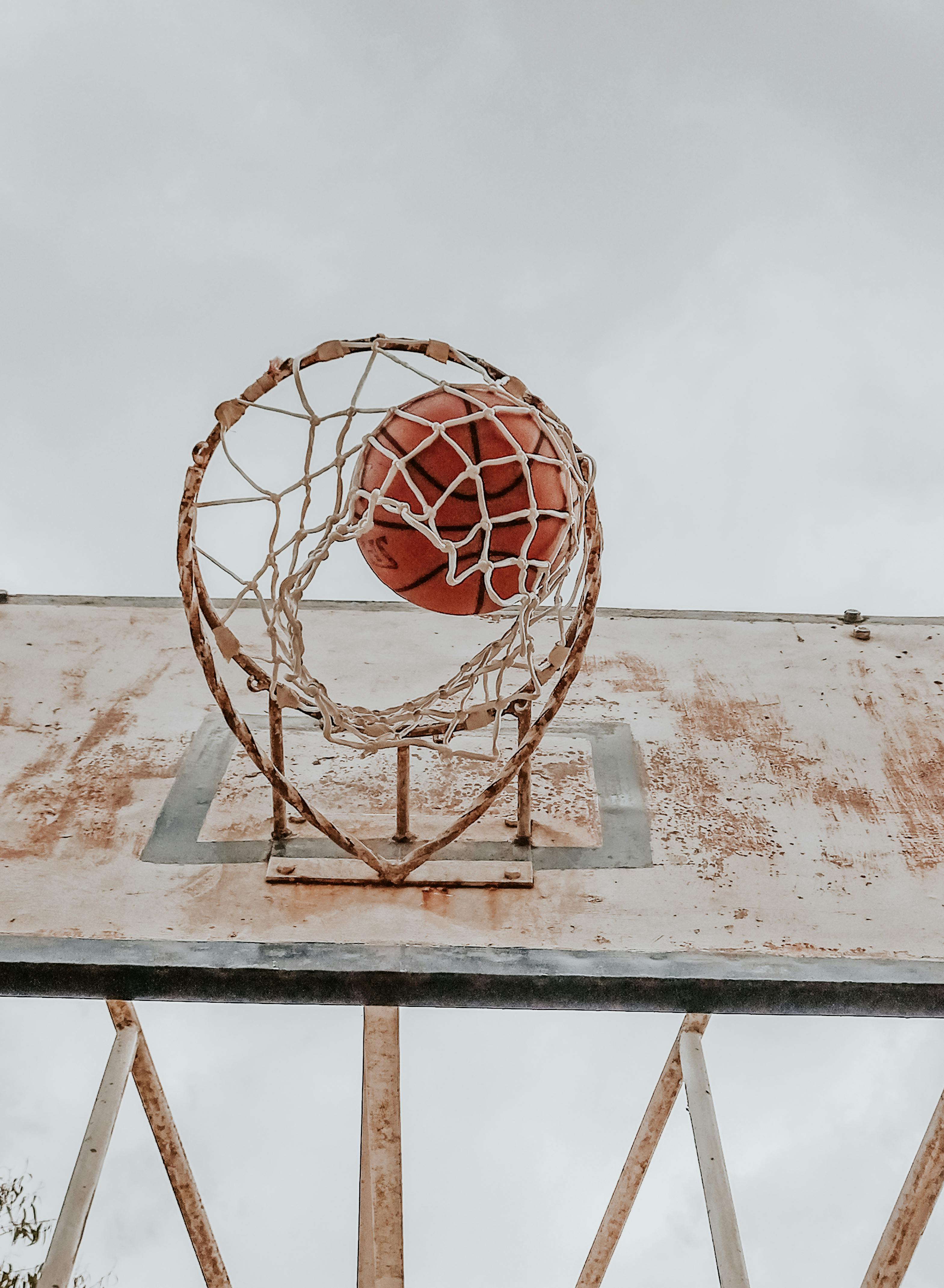 a basketball hoop with a ball in it