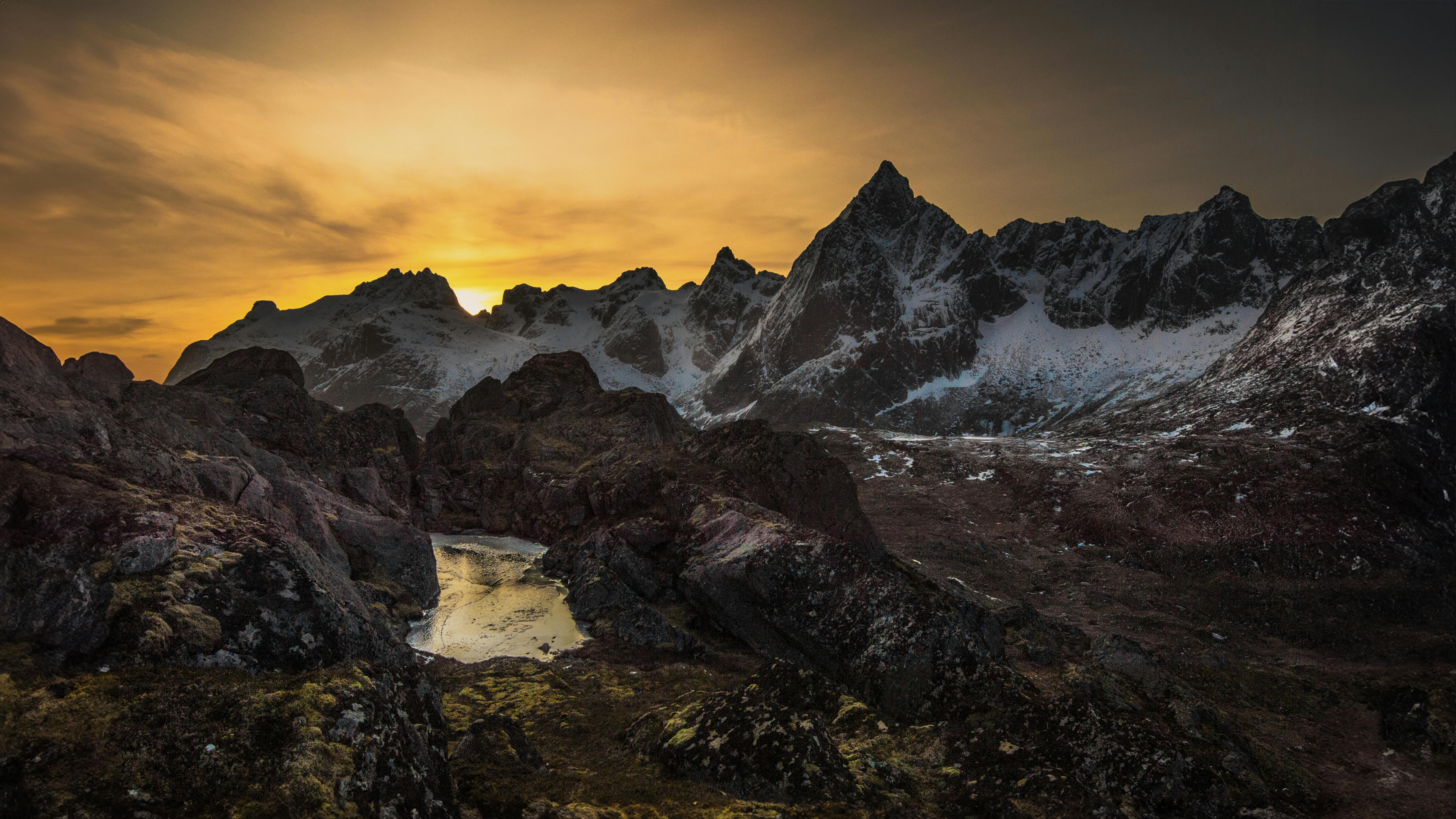 a mountain scene from flakstad island lofoten