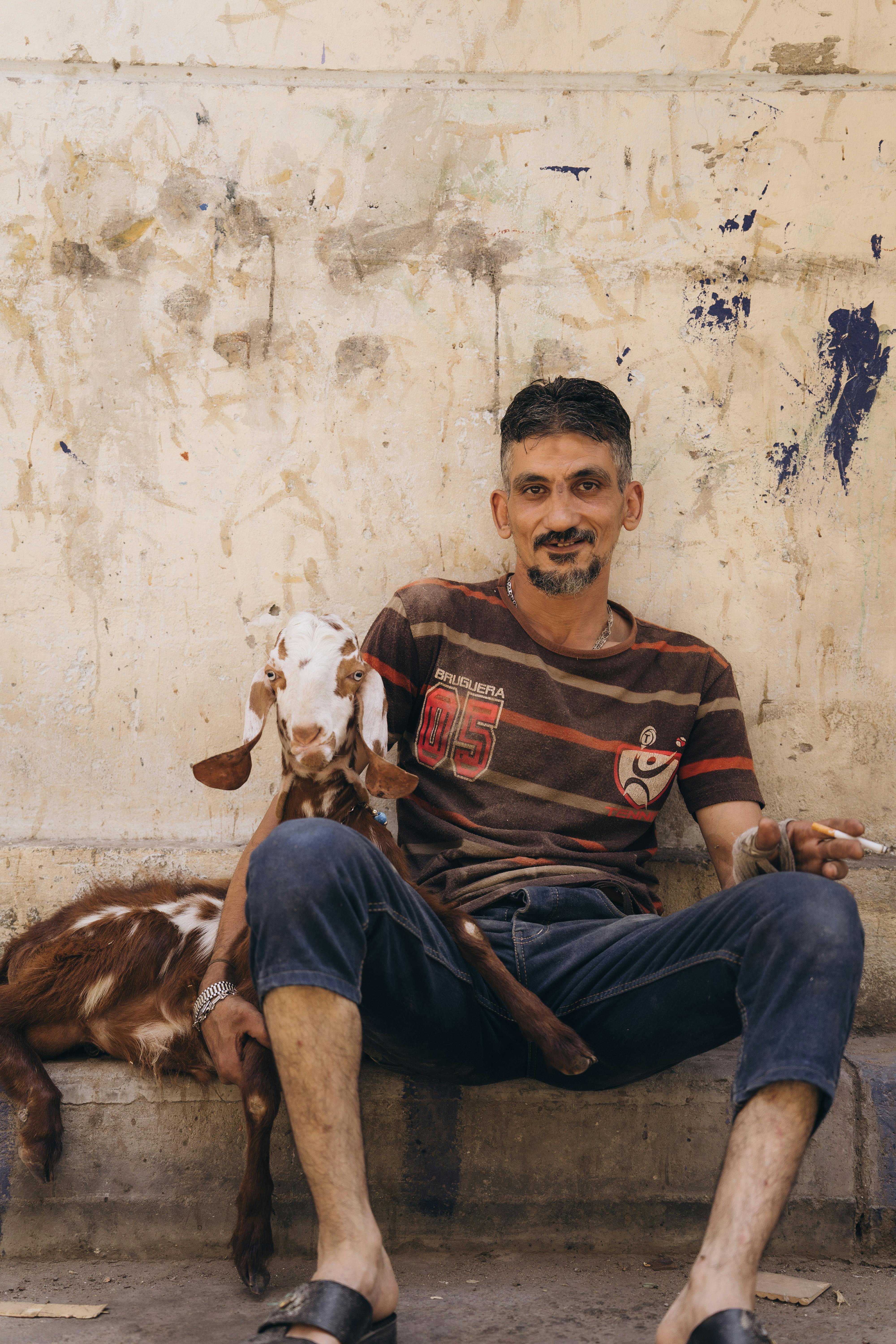 portrait with goat