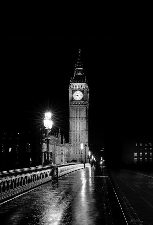 Free Grayscale Photography of Big Ben, London Stock Photo