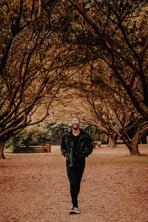 Foto De Hombre Caminando Bajo Los árboles