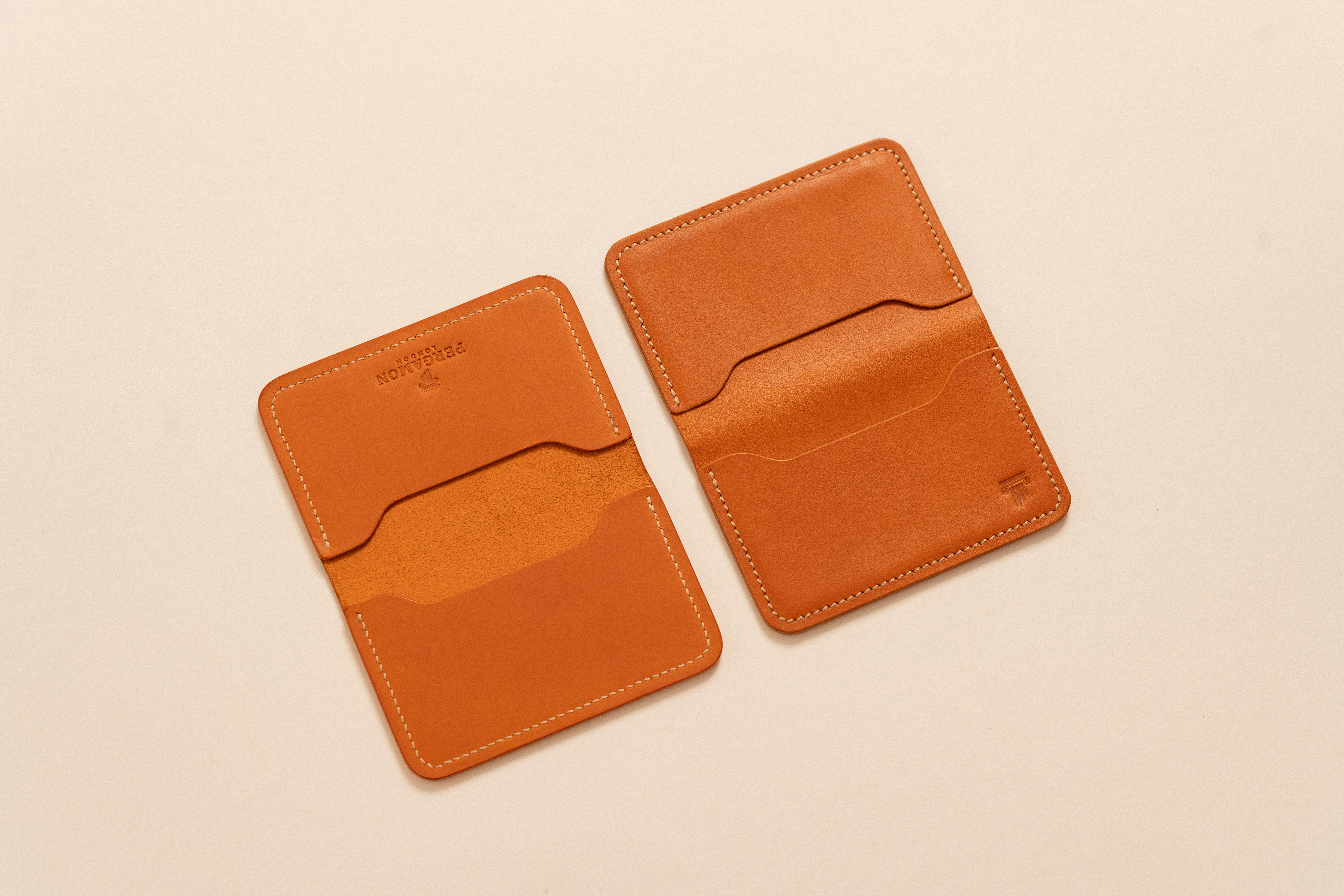 Minimalist leather card holders in a flat lay setting, ideal for stylish organization.
