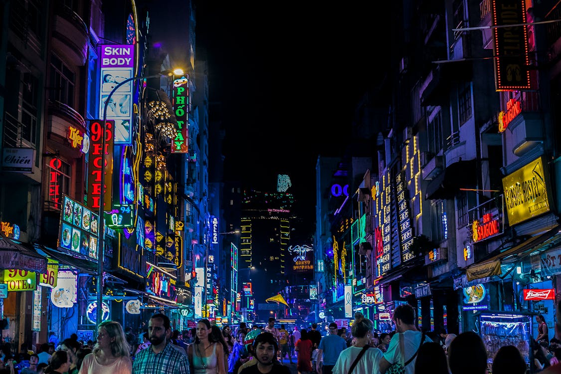 Crowd of People on Street during Nighttime