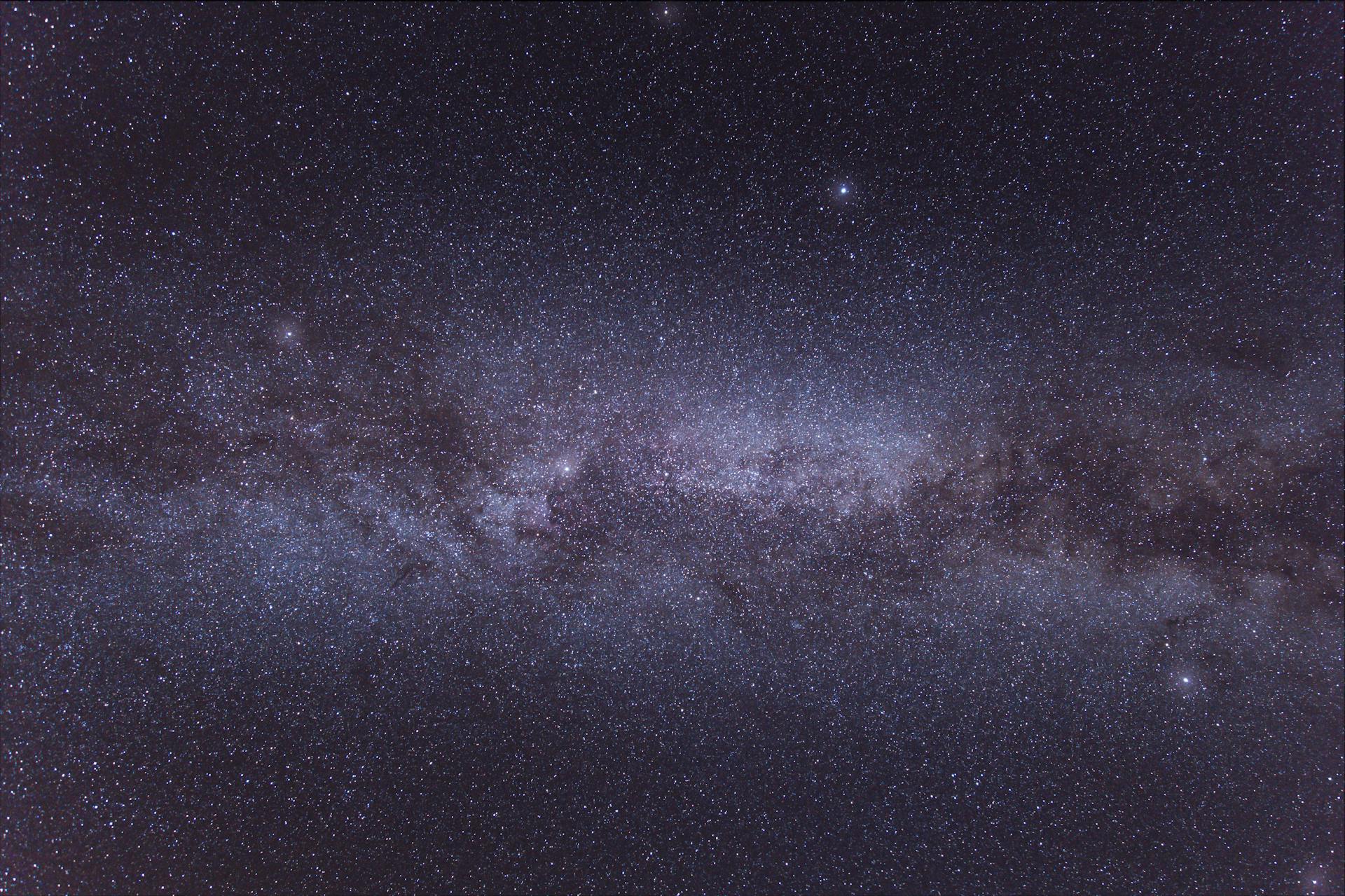 View of Milky Way Galaxy on Starry Night Sky