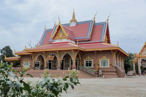 Conception Architecturale Asiatique Du Bâtiment Brun