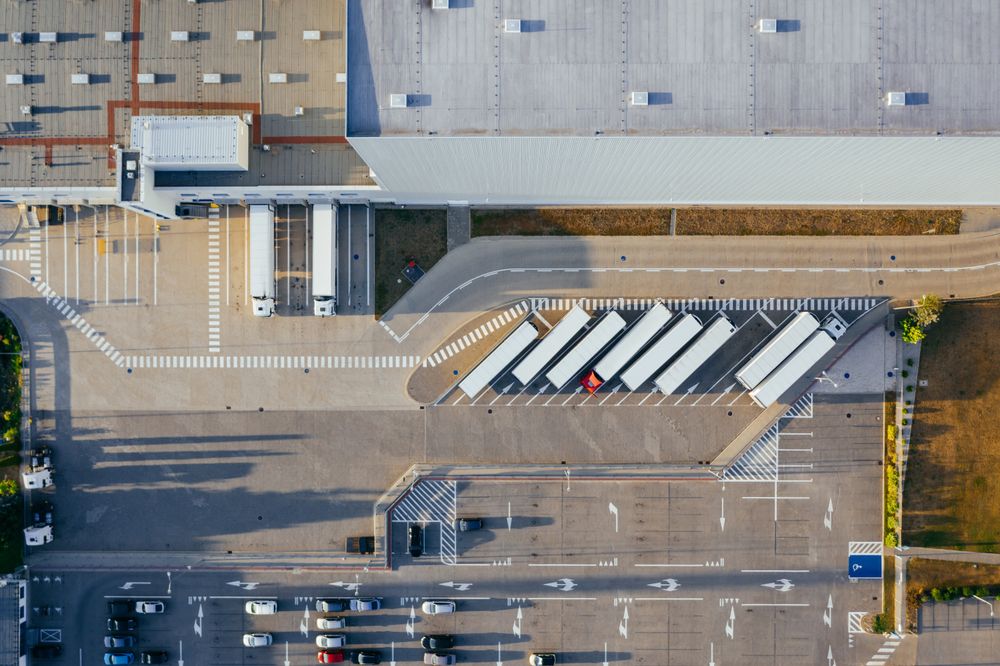 Logistics facility aerial view