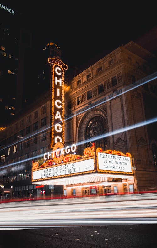 Free Chicago Lighted Signage Stock Photo