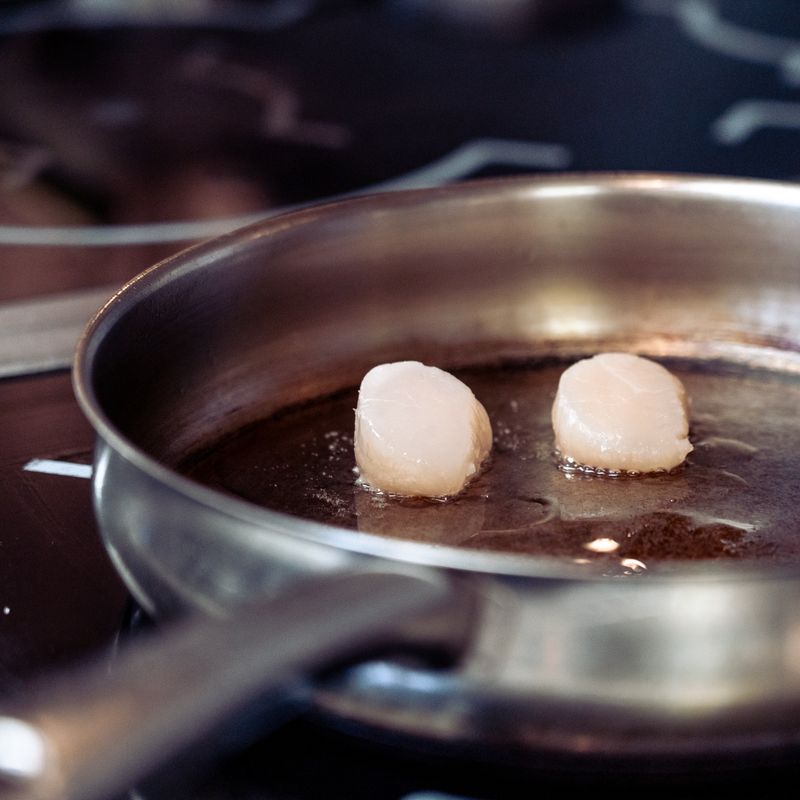 Quick Pan-Seared Scallops with White Wine Couscous