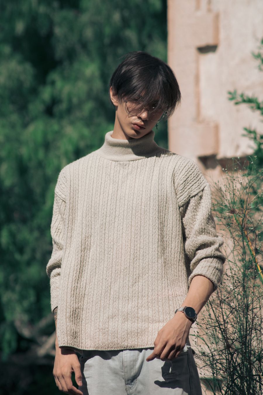 Sand Merino Turtleneck