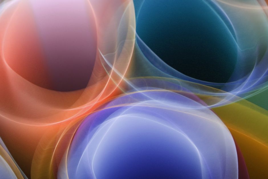 Colorful abstract bubbles with smooth curves and gradients, creating dynamic visual art.