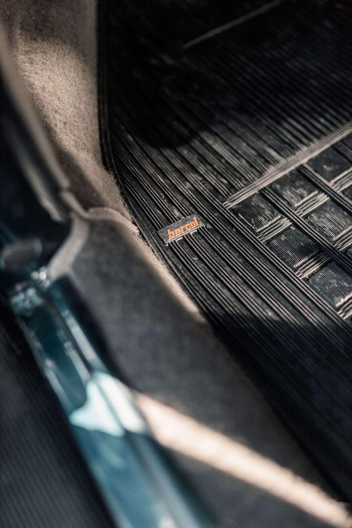 Custom-fit car floor mat close-up