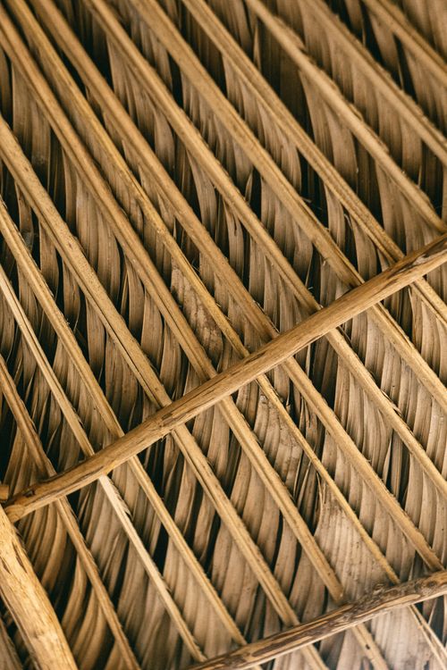 Free Close-up of a traditional Brazilian bamboo weaving pattern showcasing natural texture. Stock Photo