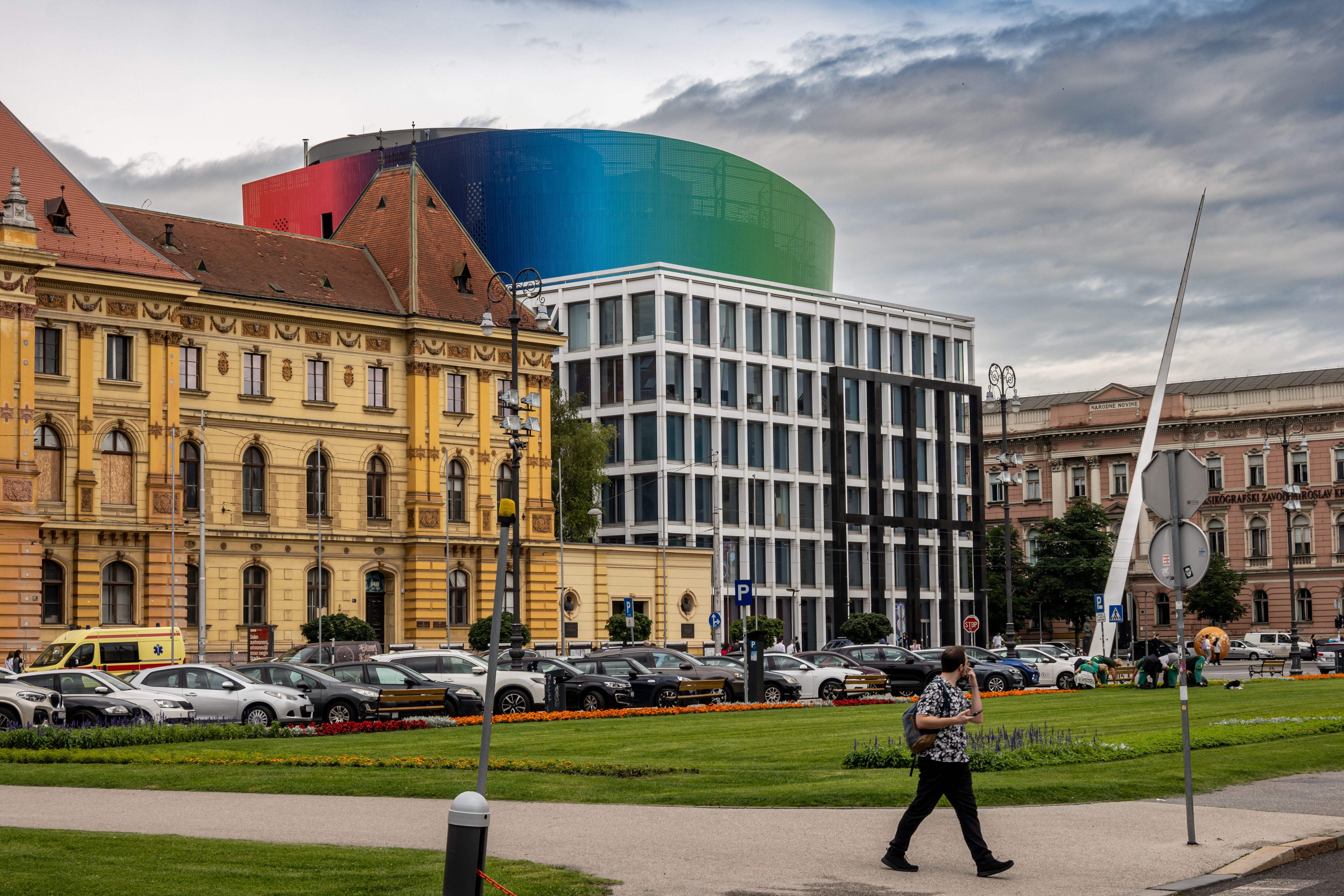 Modern and historic architecture meet in Zagreb's vibrant cityscape.
