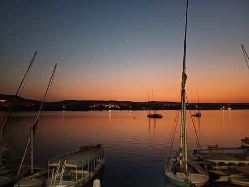 Free sunset in aswan  Stock Photo