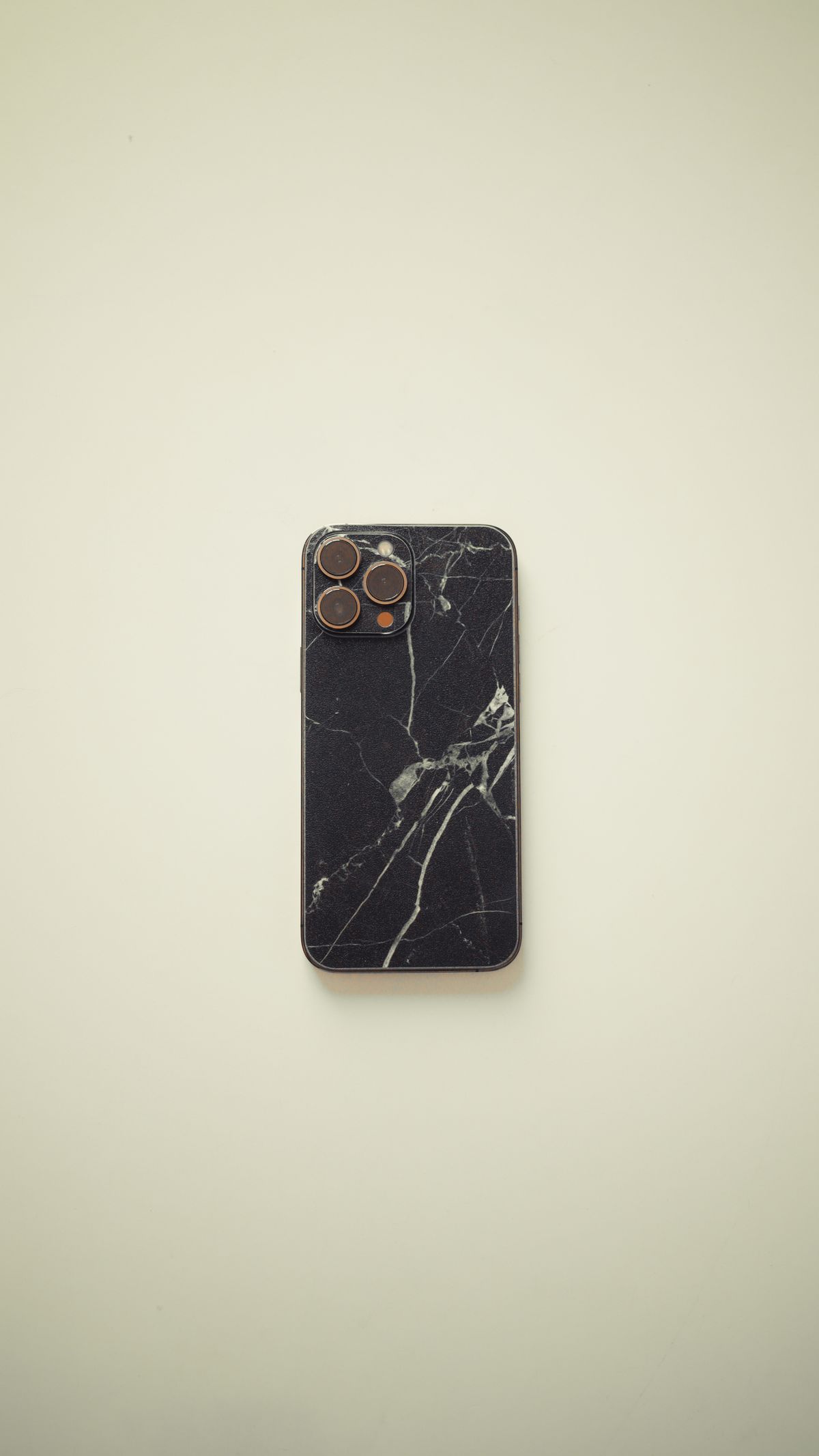 A black and white marbled phone case