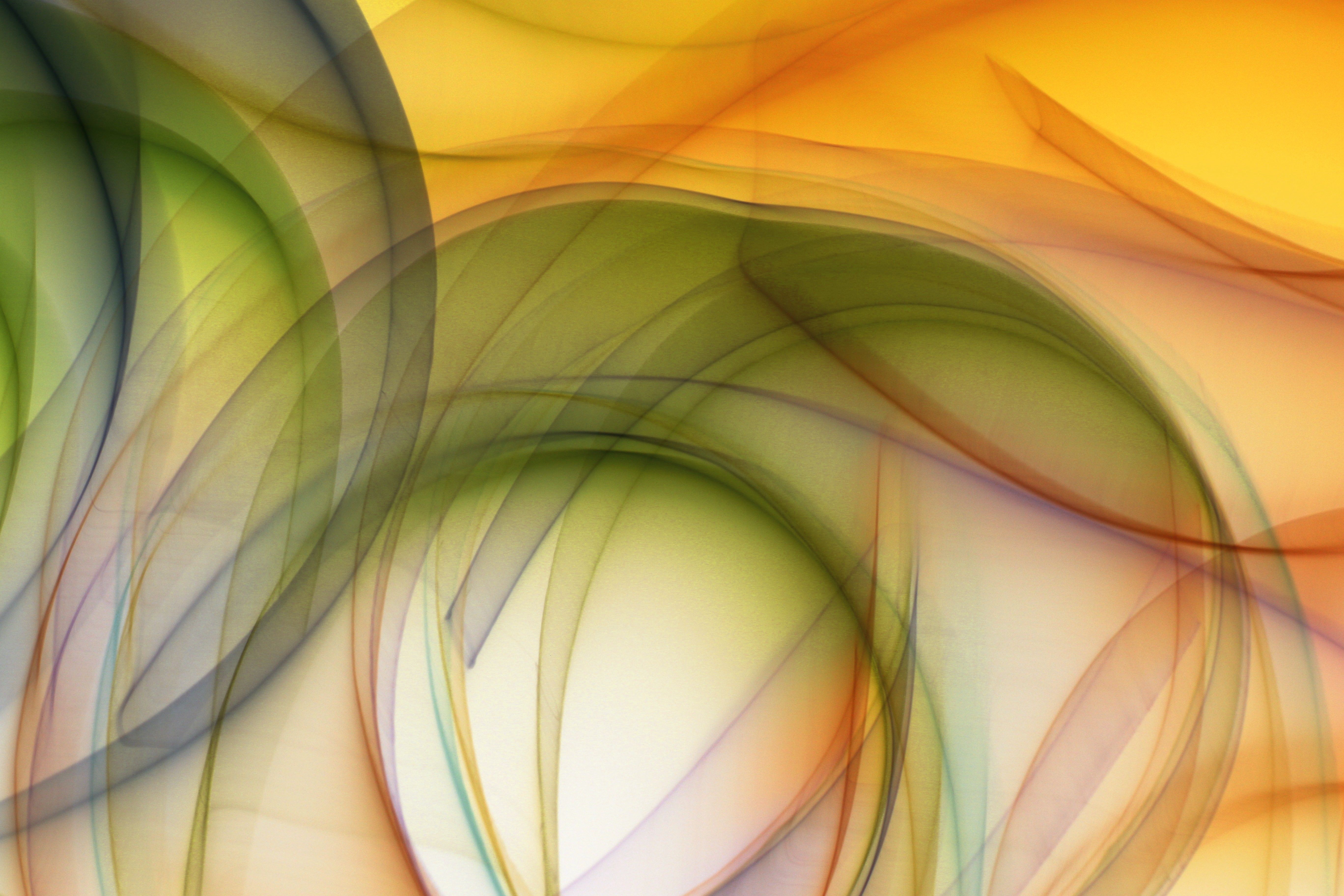 Vibrant abstract art with dynamic curves and colorful waves in green and yellow hues.