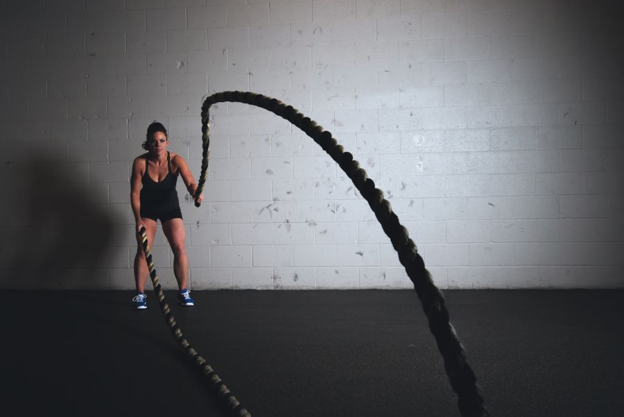 Athlete running on a treadmill